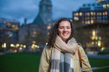 Jill Howard, UNH student, in Boston